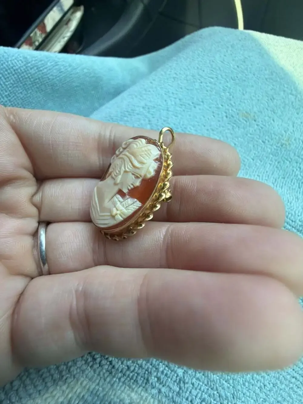 Vintage Hand-Carved Shell Cameo Brooch and Pendant in 12K Gold Filled Setting